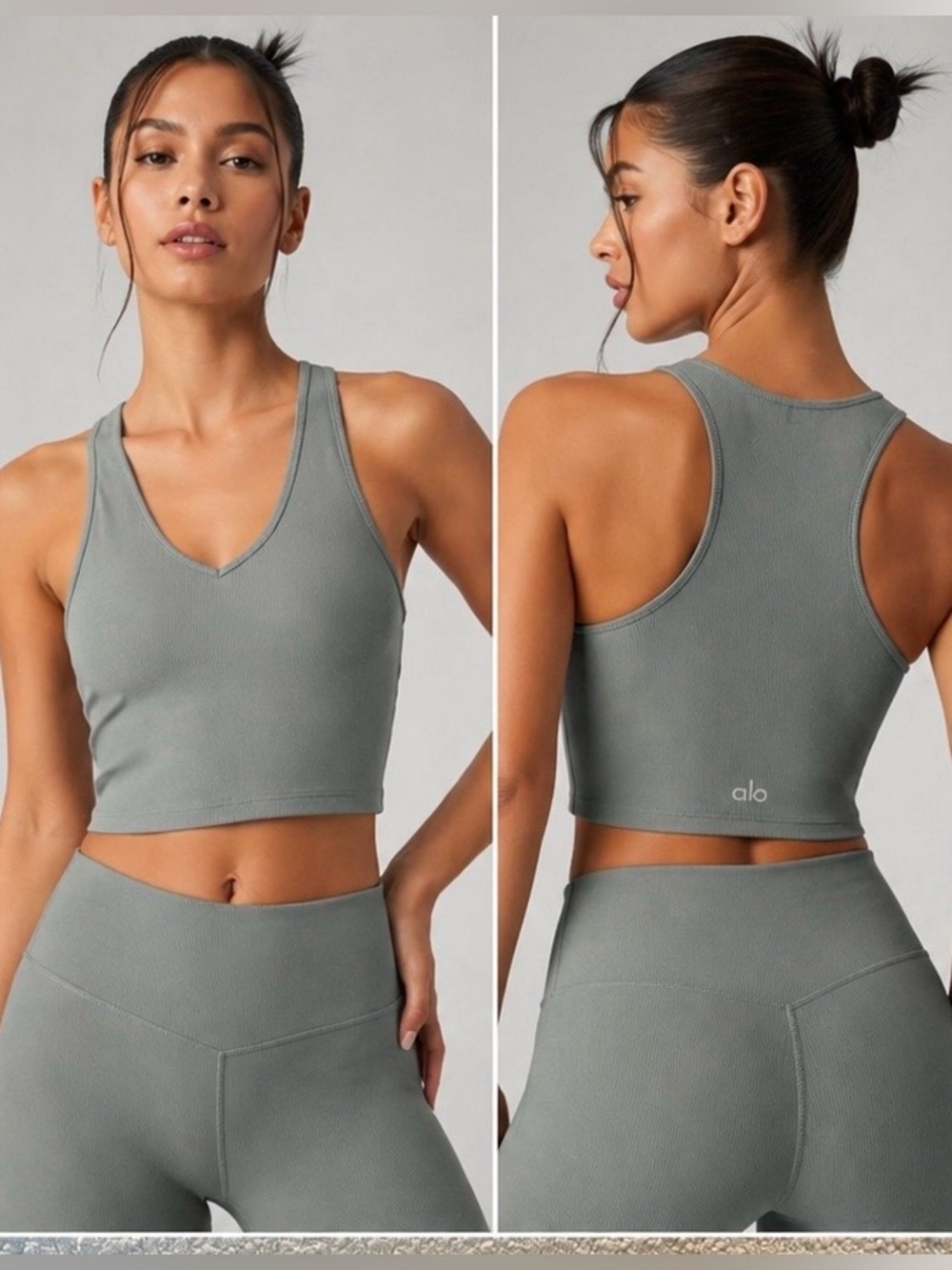 Alo Yoga Goddess Ribbed Cropped Racerback Tank – Size M – NWT